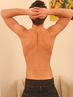 Skinny boy Kevin gets naked.